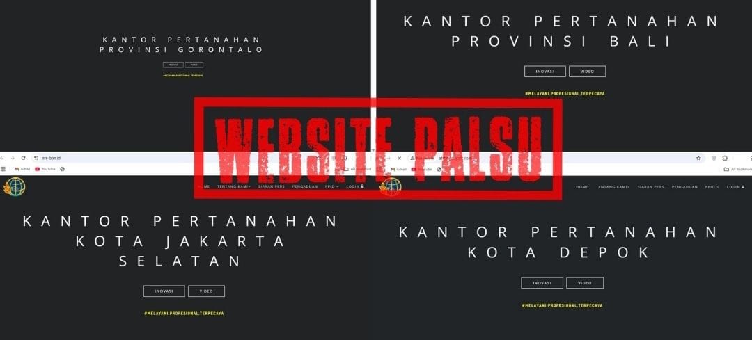 Skandal Digital! Website Palsu Satker ATR/BPN Menyebar, Masyarakat Diimbau Waspada