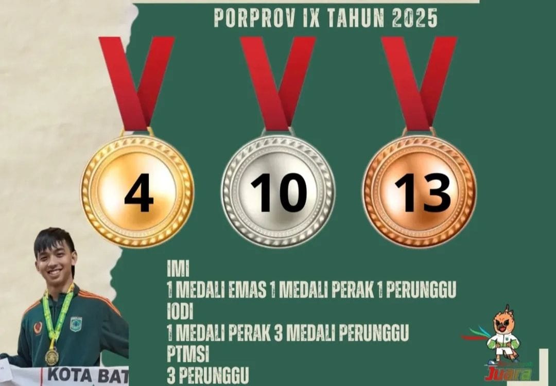 Kota Batu Kumpulkan 27 Medali, Naik ke Peringkat 11 Porprov Jatim IX 2025