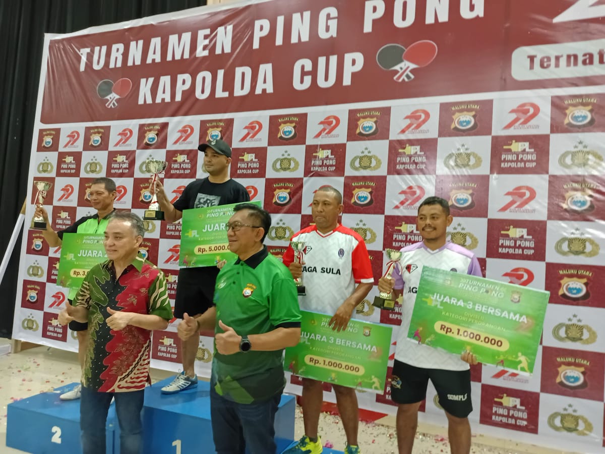 156 Atlet Dari 6 Provinsi Ramaikan Open Tournament Tenis Meja Kapolda Cup Maluku Utara 2025