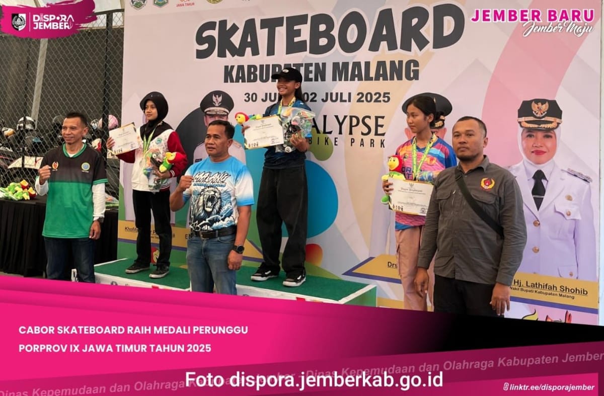 Atlet Skateboard Putri Jember Raih Medali Perunggu Di Porprov IX Jawa Timur 2025