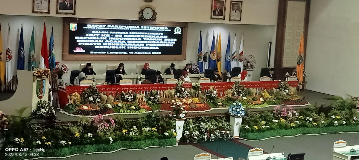 Gubernur Lampung Mirzani Hadiri Rapur Istimewa DPRD Lampung