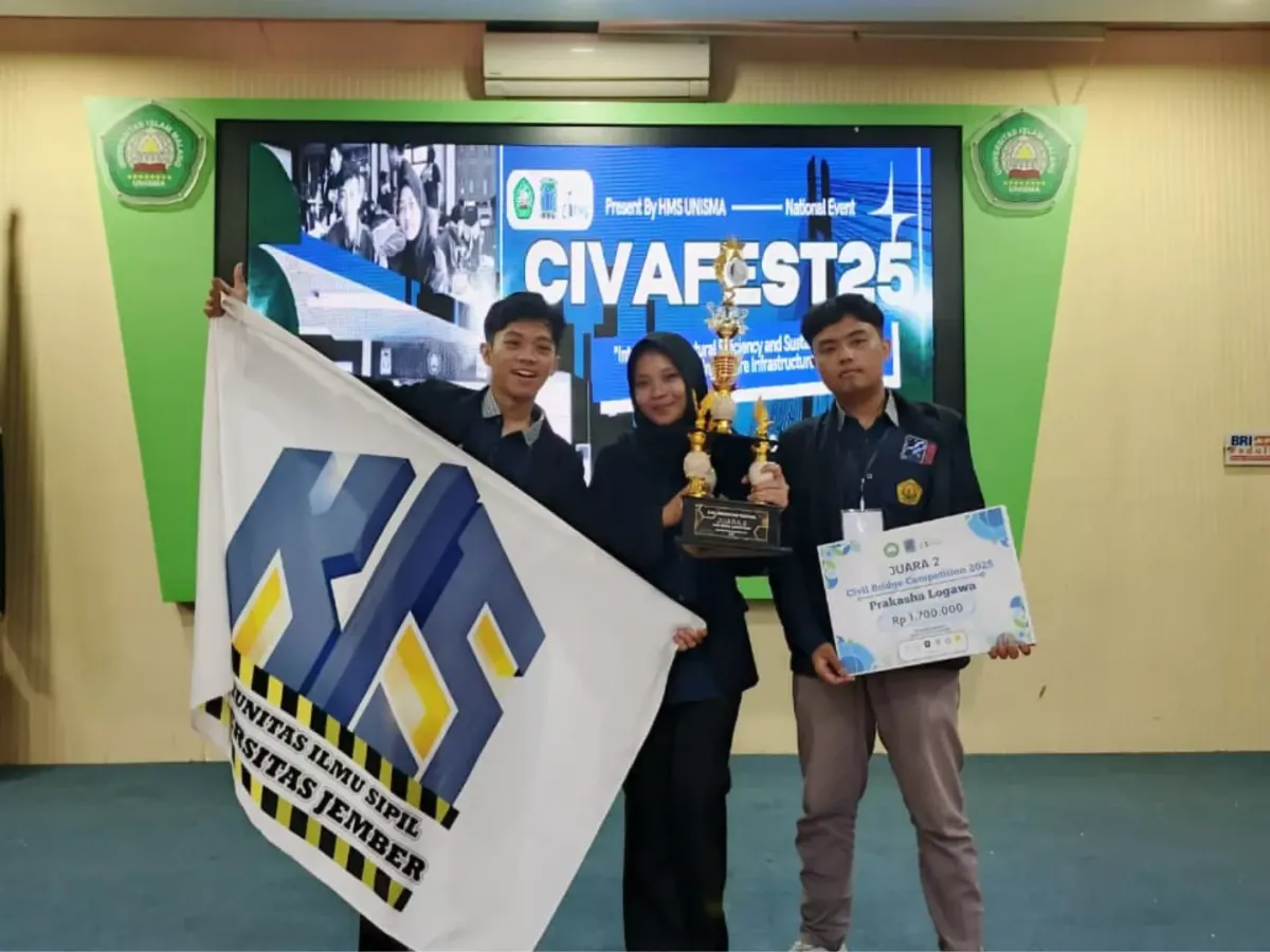 Mahasiswa UNEJ Juarai Civil Bridge Competition 2025