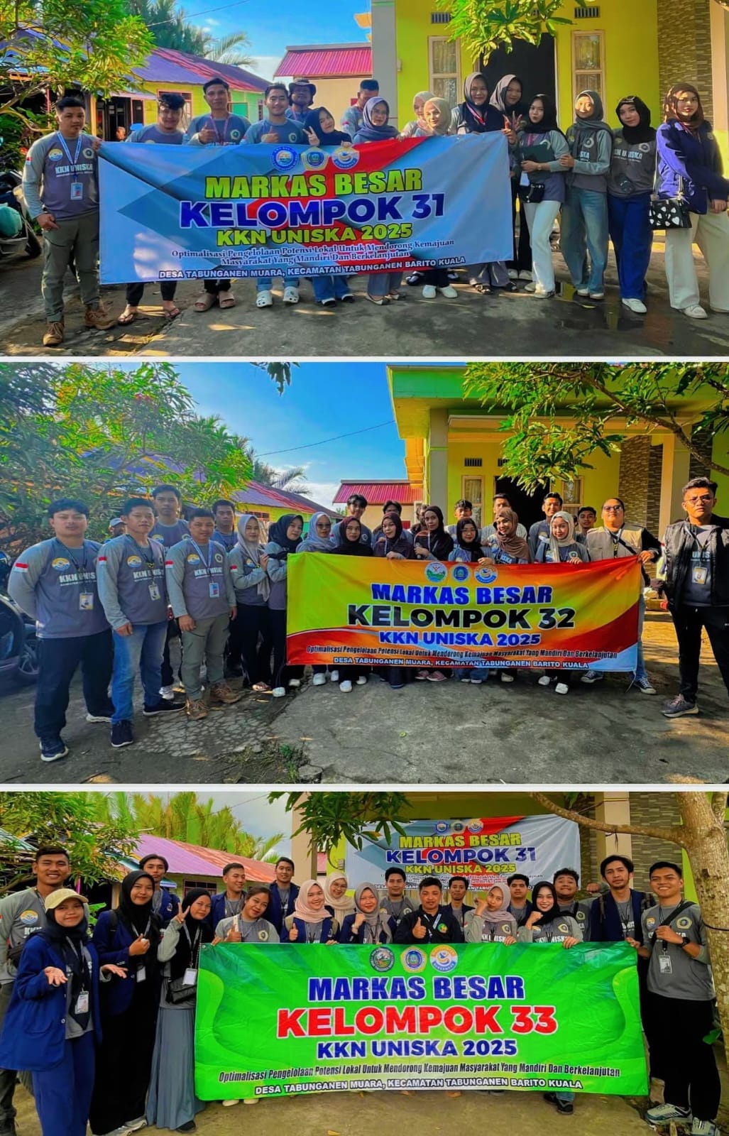 KKN Uniska Kelompok 31,32 dan 33 di Desa Tabunganen Muara Resmi Berakhir