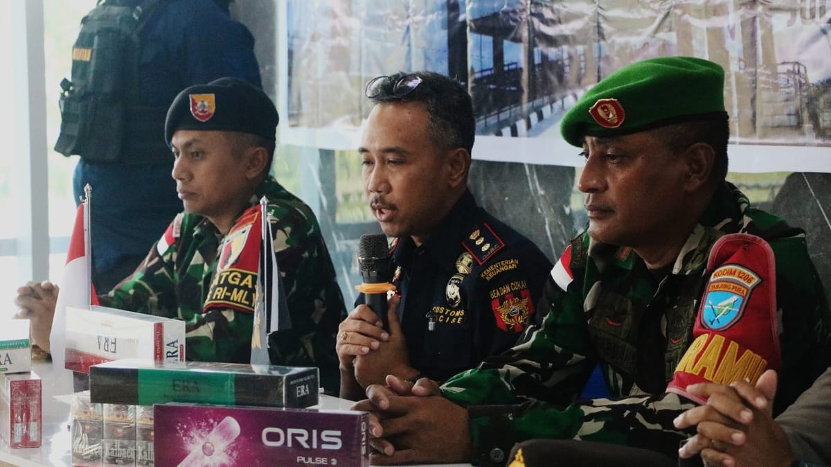 Operasi Gurita Perbatasan Indonesia-Malaysia Amankan Rokok Ilegal