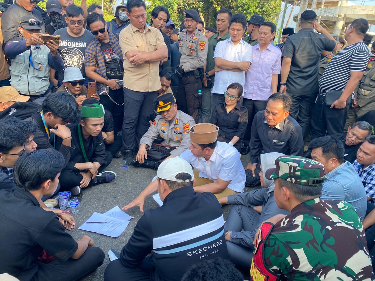 Ditemui Forkopimda, Unjuk Rasa Aliansi Lampung Selatan Bersatu Berjalan Aman dan Tertib