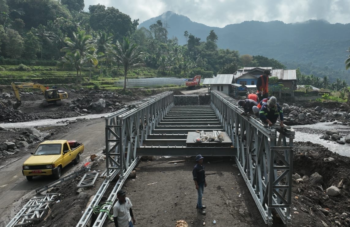 Pemasangan Jembatan Bailey Teodhae 1 Ditargetkan Rampung 4 Oktober 2025
