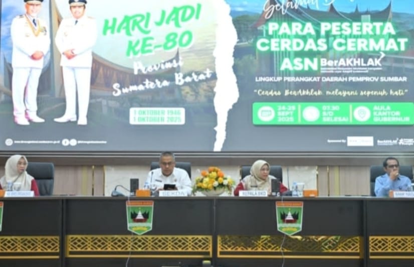 Buka Cerdas Cermat BerAkhlak Sambut HUT Sumbar ke 80, Sekda Arry Yuswandi Ingatkan Peningkatan Pelayanan Publik