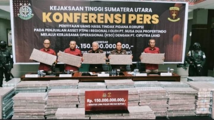 Kejati Sumut Sita Rp150 Miliar dari Dugaan Korupsi Penjualan Aset PTPN