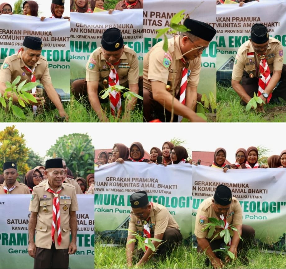Gerakan Pramuka Kemenag Maluku Utara Gelar Aksi Tanam Pohon