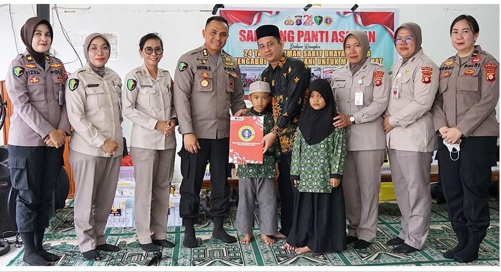 Rayakan HUT ke-24, Rumkit Bhayangkara Polda Kalteng Berbagi Kasih dan Layani Kesehatan Anak Panti Asuhan Berkah