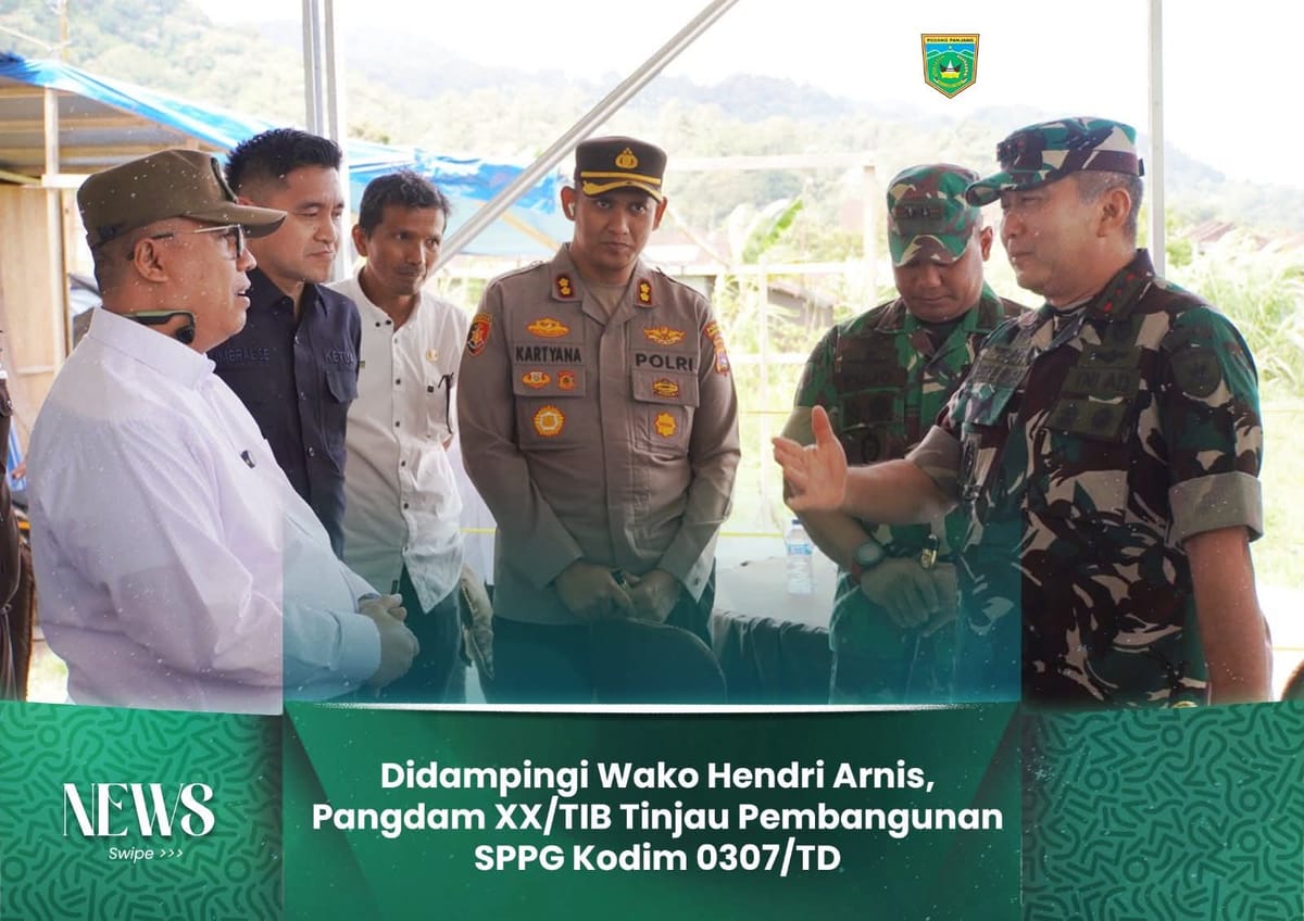 Didampingi Wako Hendri Arnis, Pangdam XX/TIB Tinjau Pembangunan SPPG Kodim 0307/TD