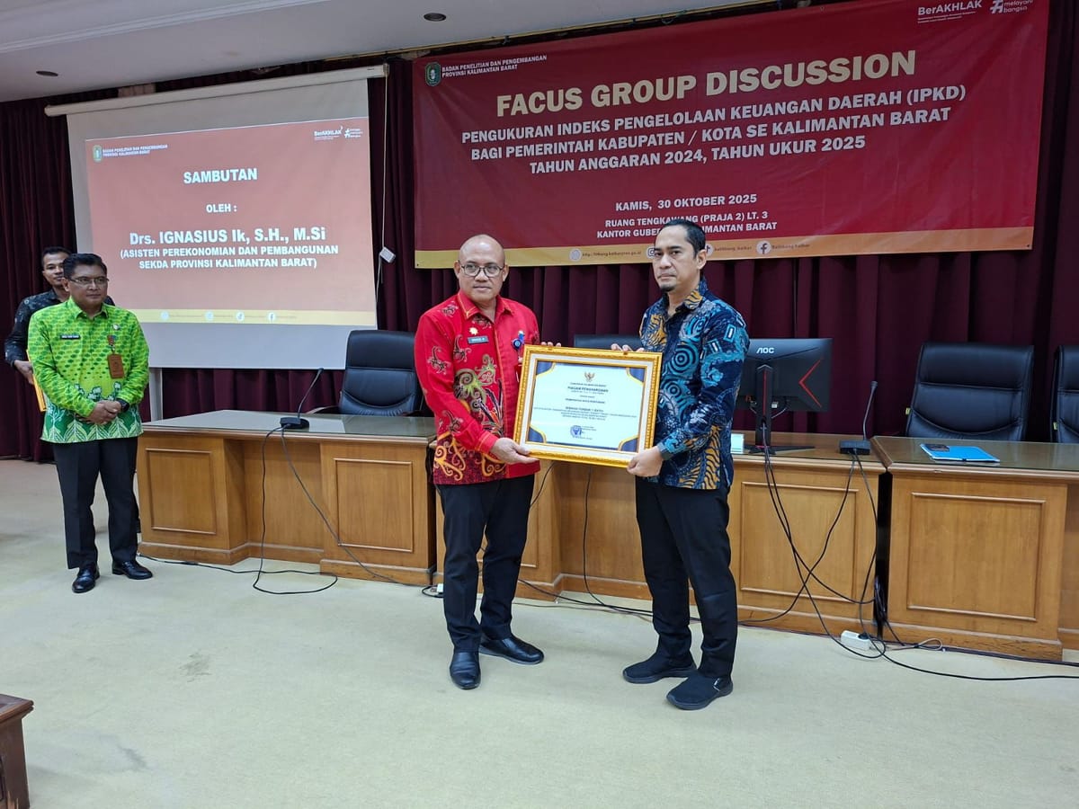 Pontianak Raih Penghargaan atas Tata Kelola Keuangan Daerah yang Transparan dan Akuntabel
