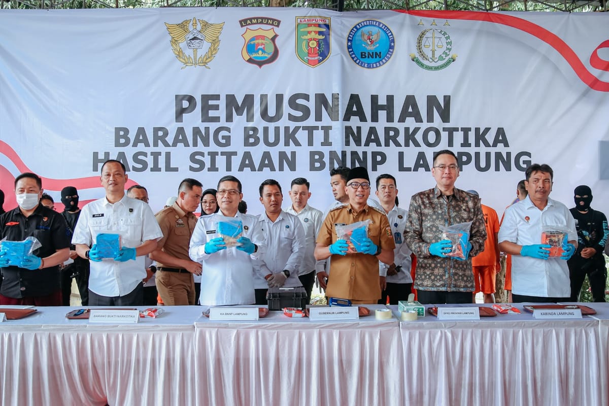 Musnahkan  BB Narkotika, BNNP Lampung : Narkoba Jadi Ancaman Serius  Aspek Kehidupan