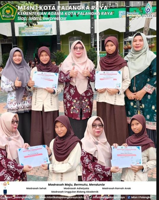 Pesdik MTsN 1 Kota Palangka Raya Raih Prestasi KOMPAC 2025 Terima Sertifikat dan Uang Pembinaan