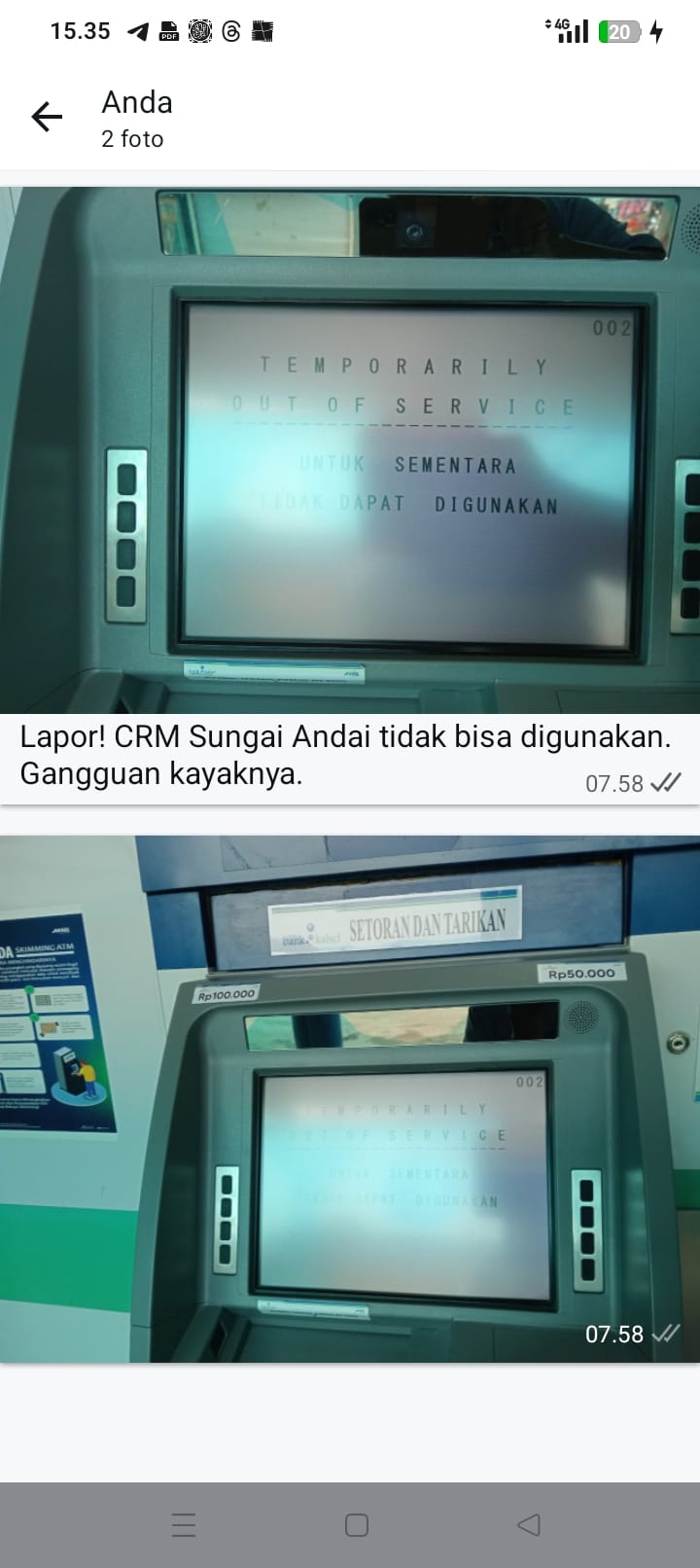 Bank Kalsel Cepat Respon Gangguan Jaringan di CRM Sungai Andai Banjarmasin