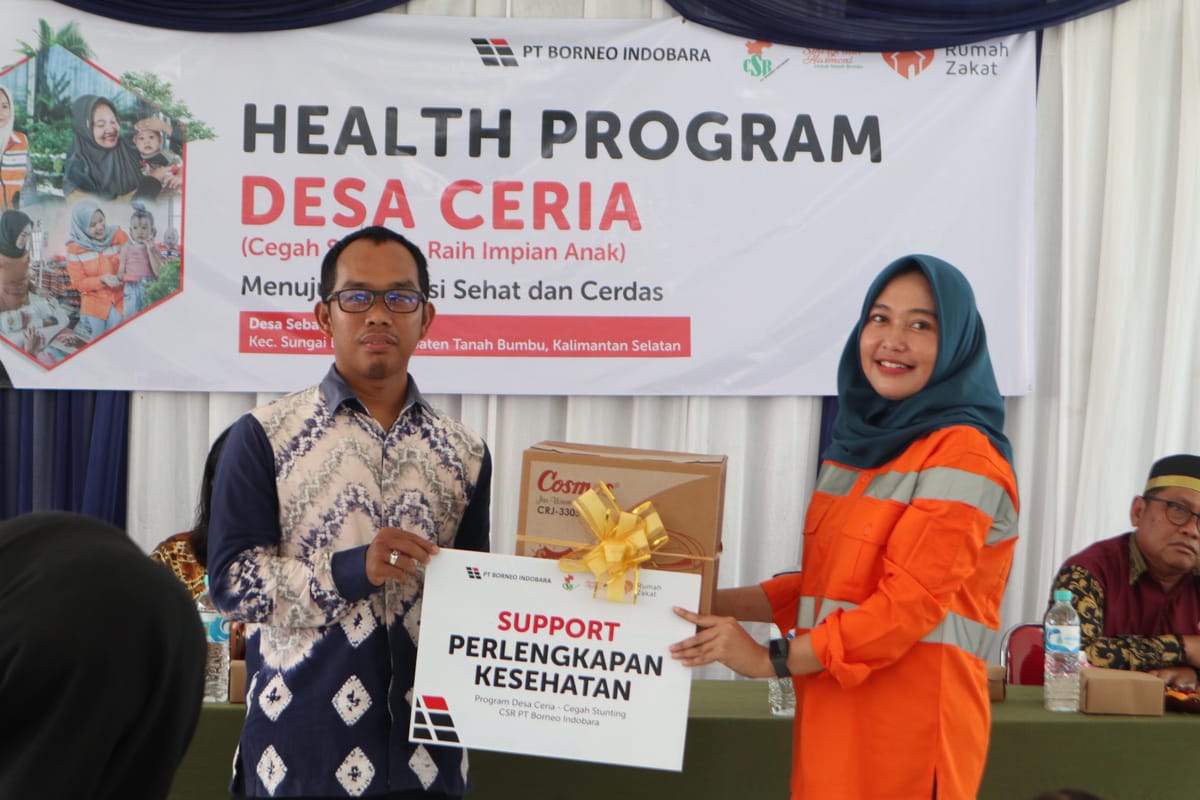 PT Borneo Indobara dan Rumah Zakat Luncurkan “Desa Ceria Cegah Stunting” di Sebamban Baru