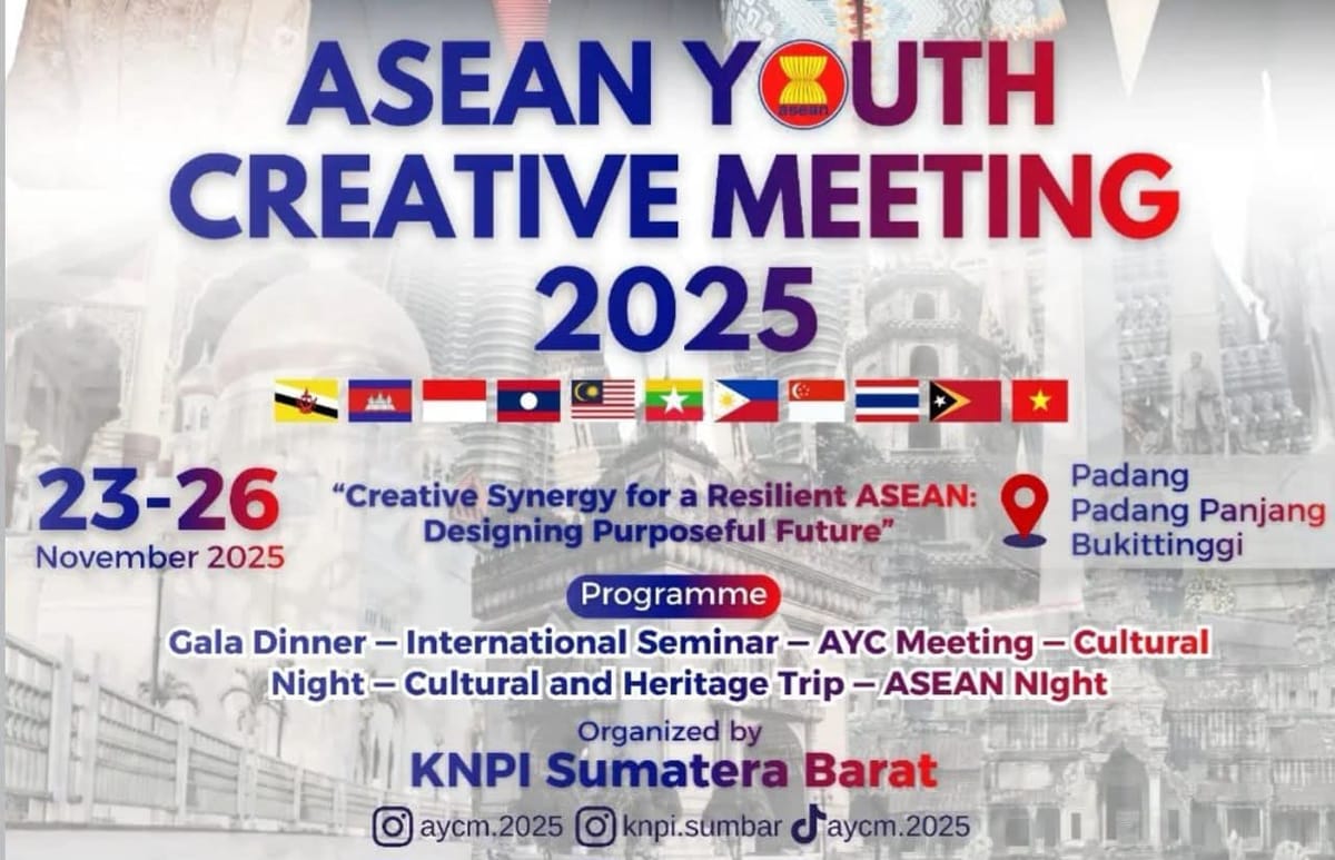 AYCM 2025 Digelar, 500 Pemuda Negara ASEAN Kumpul di Padang