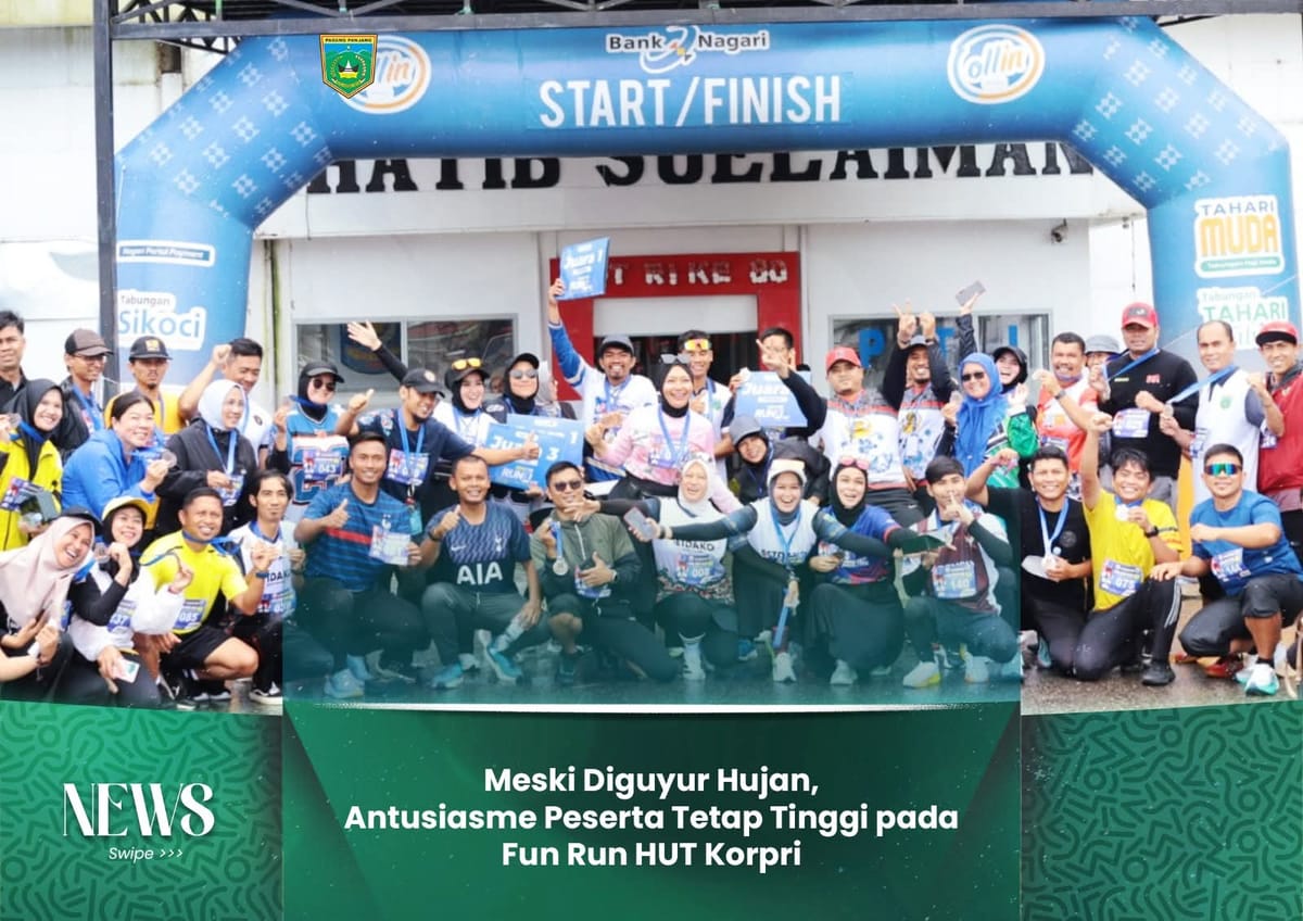 Meski Diguyur Hujan, Antusiasme Peserta Tetap Tinggi pada Fun Run HUT Korpri