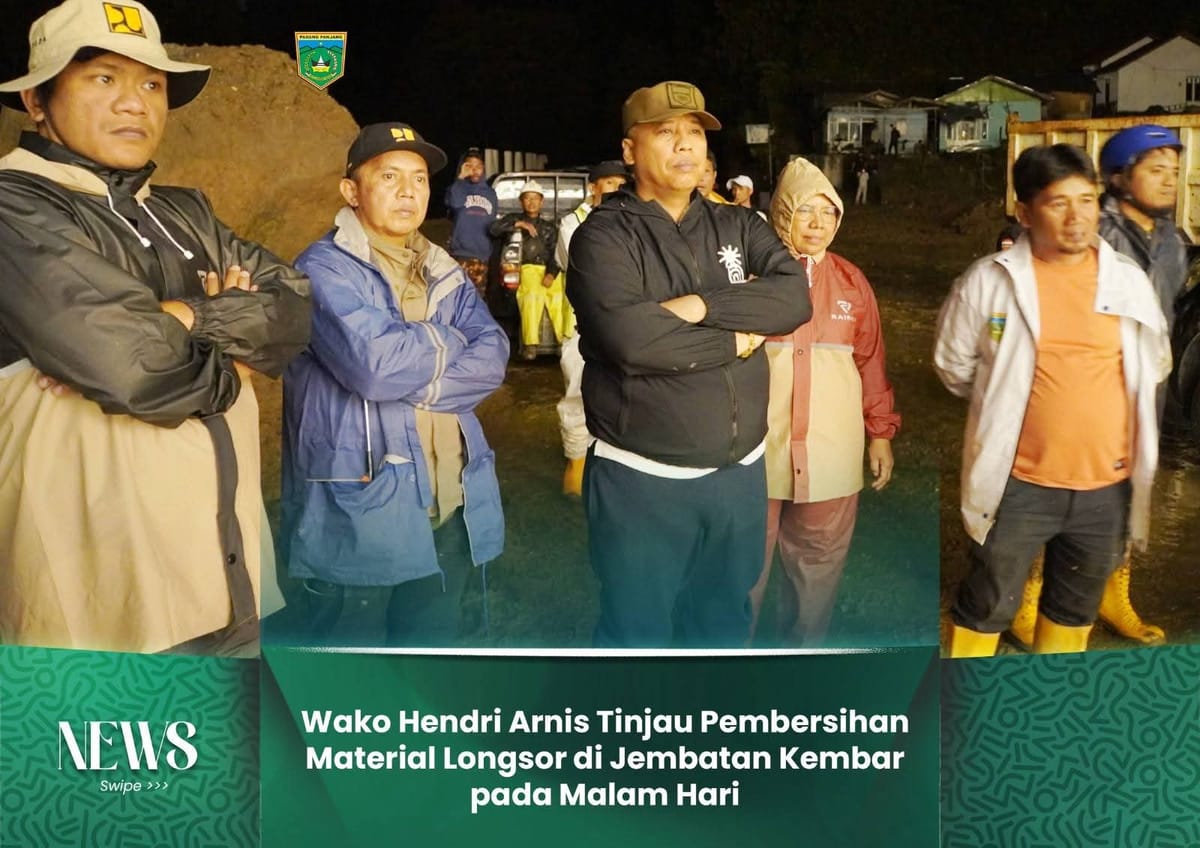 Pencarian Korban dan Pembersihan Material Longsor di Jembatan Kembar Berlangsung Sampai Malam Hari