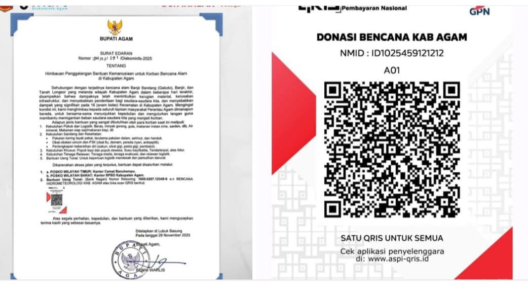 SERUAN KEMANUSIAAN UNTUK AGAM, SUMATERA BARAT