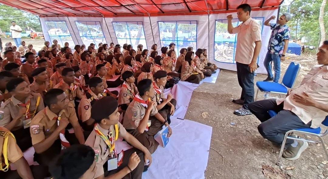 Bentengi Pelajar dari Radikalisme Sejak Dini, Densus 88 Sosialisasikan Literasi Digital di Perkemahan Pramuka se-Maluku
