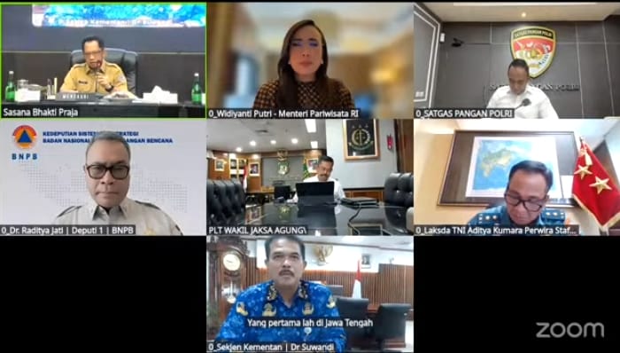 Pemprov Lampung Ikuti Rakor  Antisipasi Kerawanan Nataru dan Bencana Secara Virtual