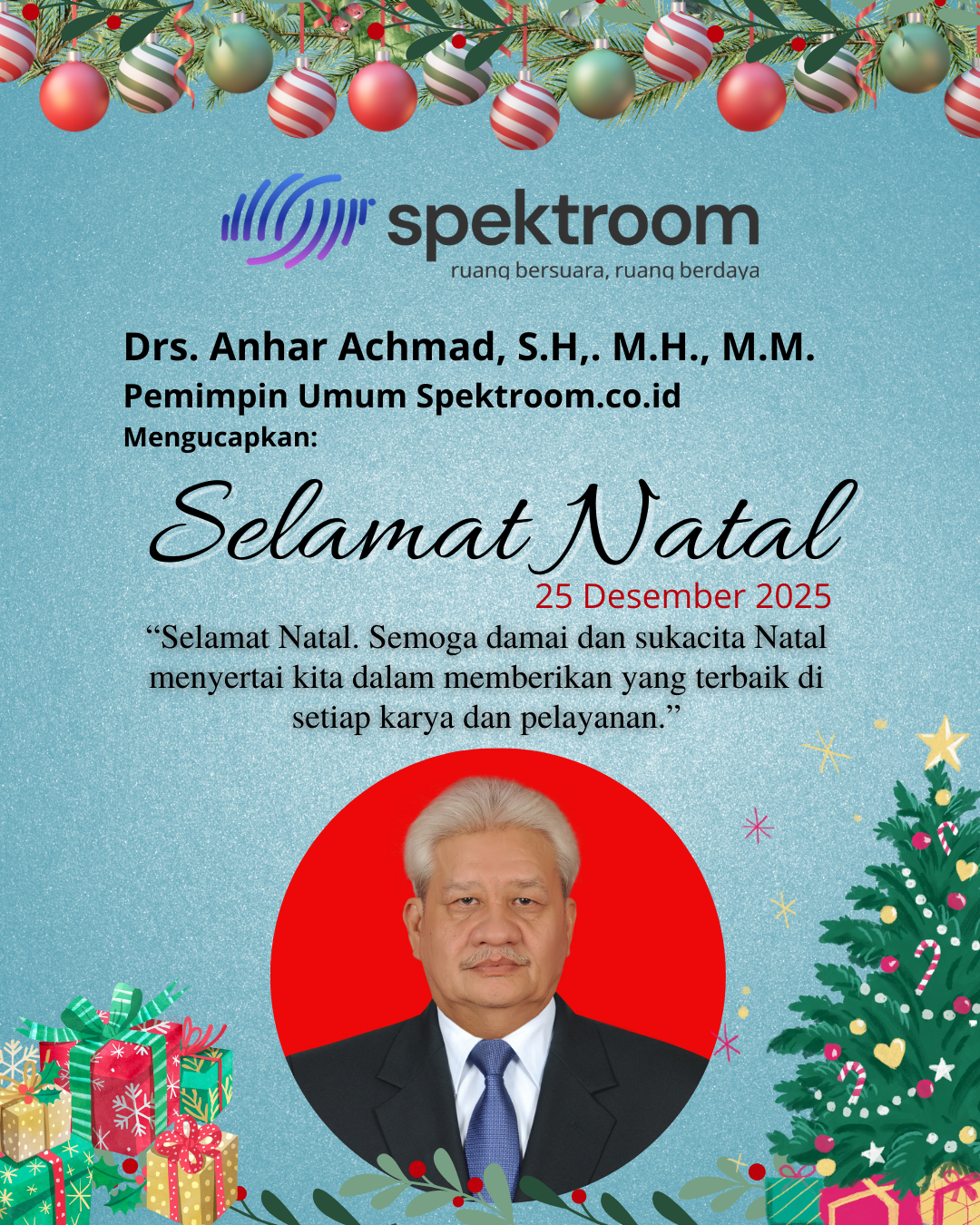 Pemimpin Umum Spektroom.co.id Drs. Anhar Achmad, SH, MH, MM.