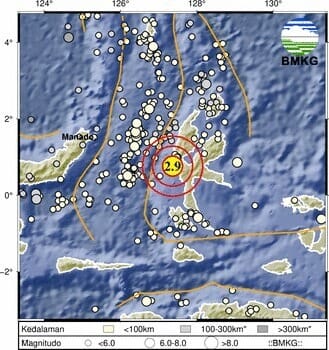 Gempa Bumi Tektonik Magnitudo 2,9 Guncang Ternate