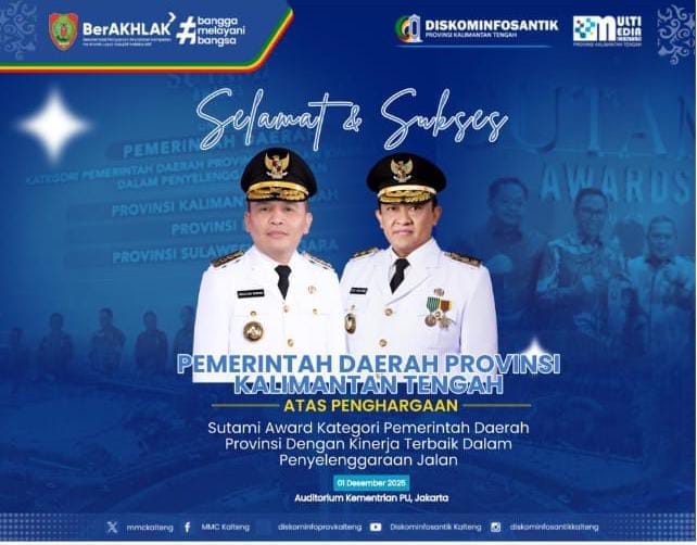 Kalteng Raih Sutami Awards 2025, Bukti Seriusnya Kepemimpinan Agustiar Sabran Bangun Jalan Berkualitas