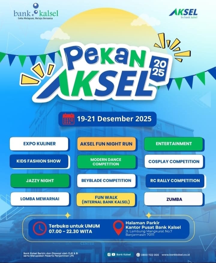 Gelar Pekan AKSEL 2025 , Bank Kalsel Dorong Transaksi Digital dan Gaya Hidup Sehat