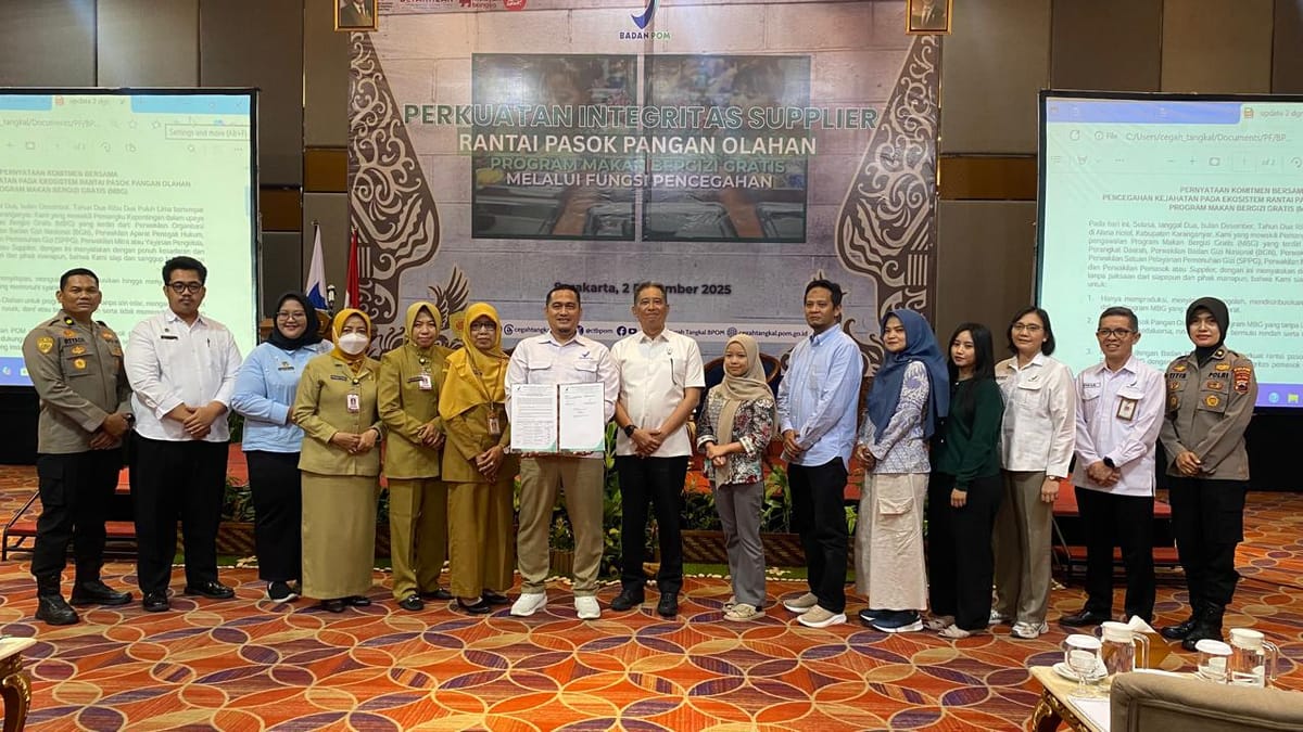 Badan POM : Mencegah Kejahatan Pangan Dalam Program MBG Dengan Komitemen Perkuat Integritas.