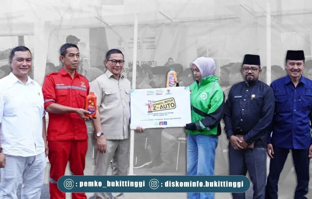 BazNas Bukittinggi Fasilitasi Service dan Ganti Oli Gratis untuk 200 Driver Ojek Online