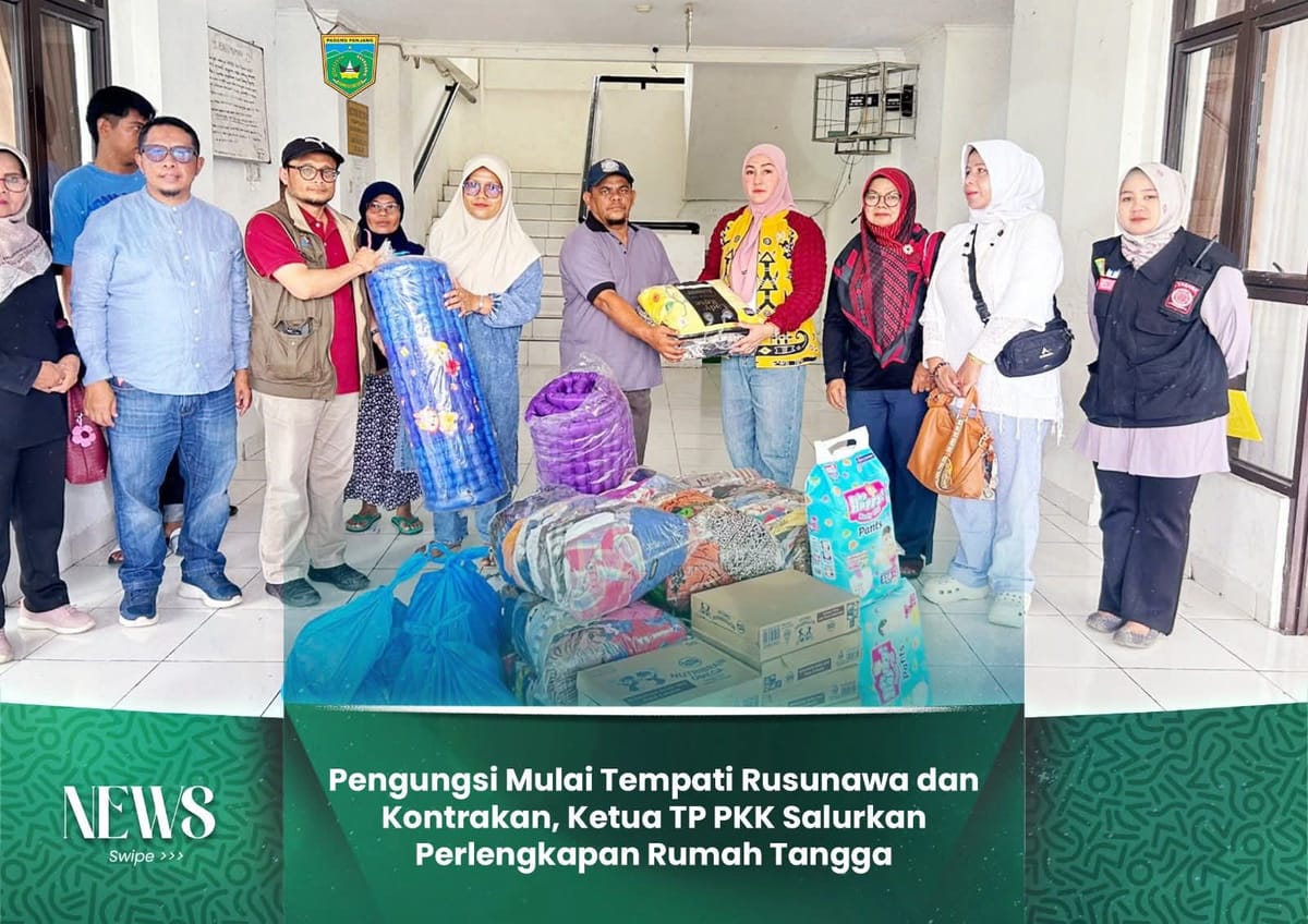Pengungsi Mulai Tempati Rusunawa dan Kontrakan, Ketua TP PKK Salurkan Perlengkapan Rumah Tangga