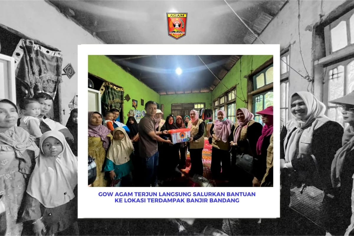 GOW Agam Terjun Langsung Salurkan Bantuan ke Lokasi Terdampak Banjir Bandang