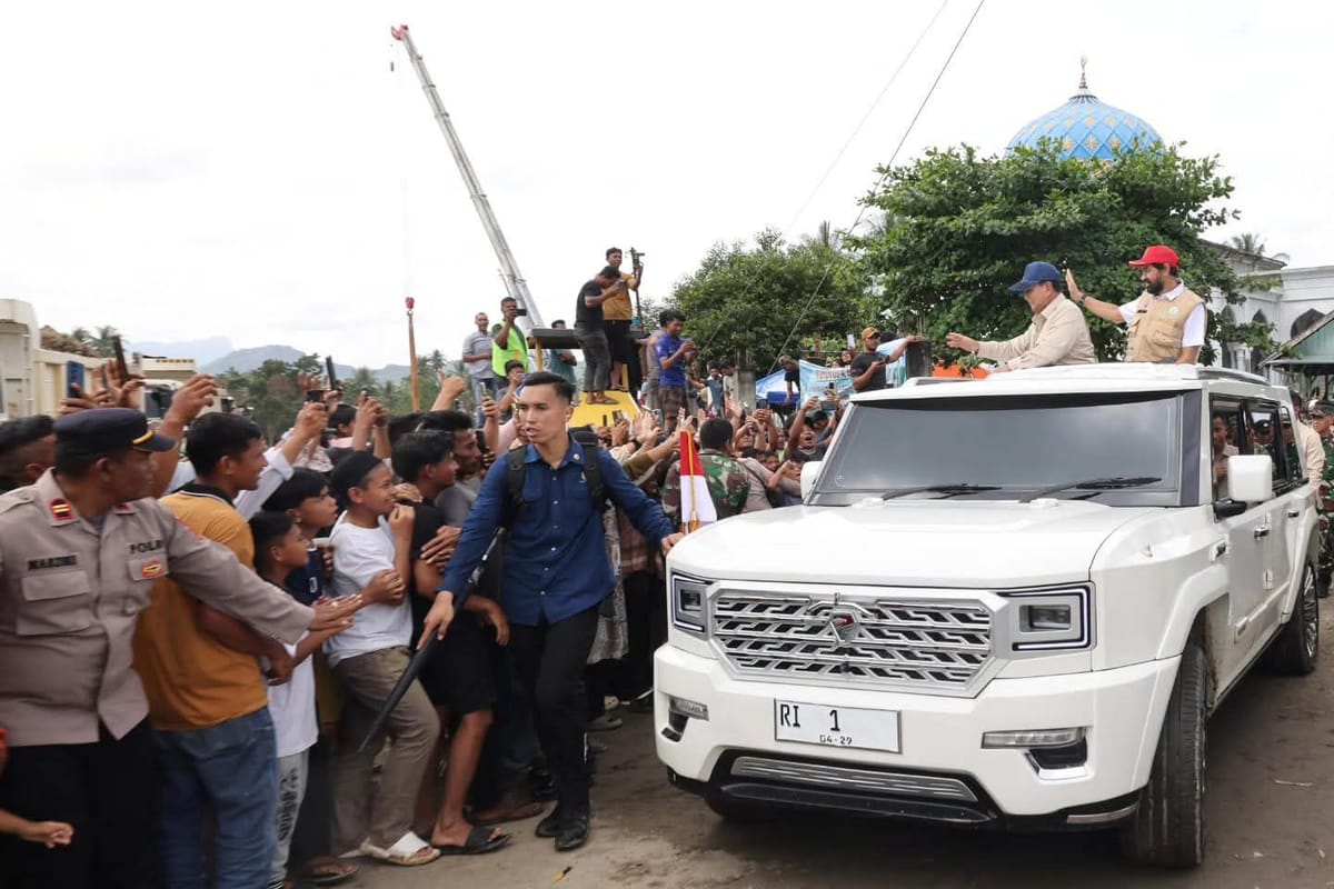 Presiden Prabowo Tinjau Jembatan Bailey dan Pos Pengungsian di Kabupaten Bireuen