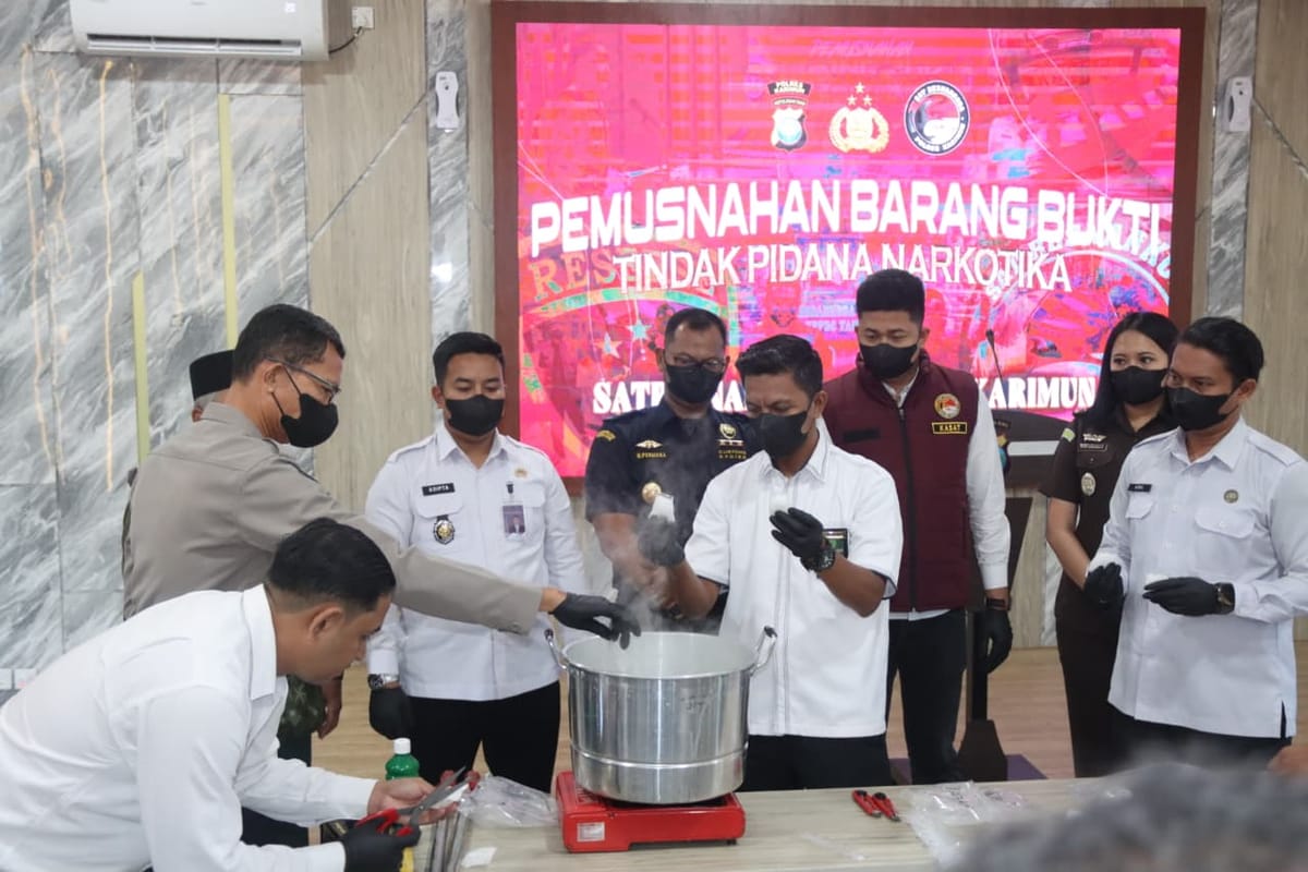 Polres Karimun Musnahkan 1,3 Kg Sabu, Selamatkan Ribuan Jiwa Dari Bahaya Narkotika