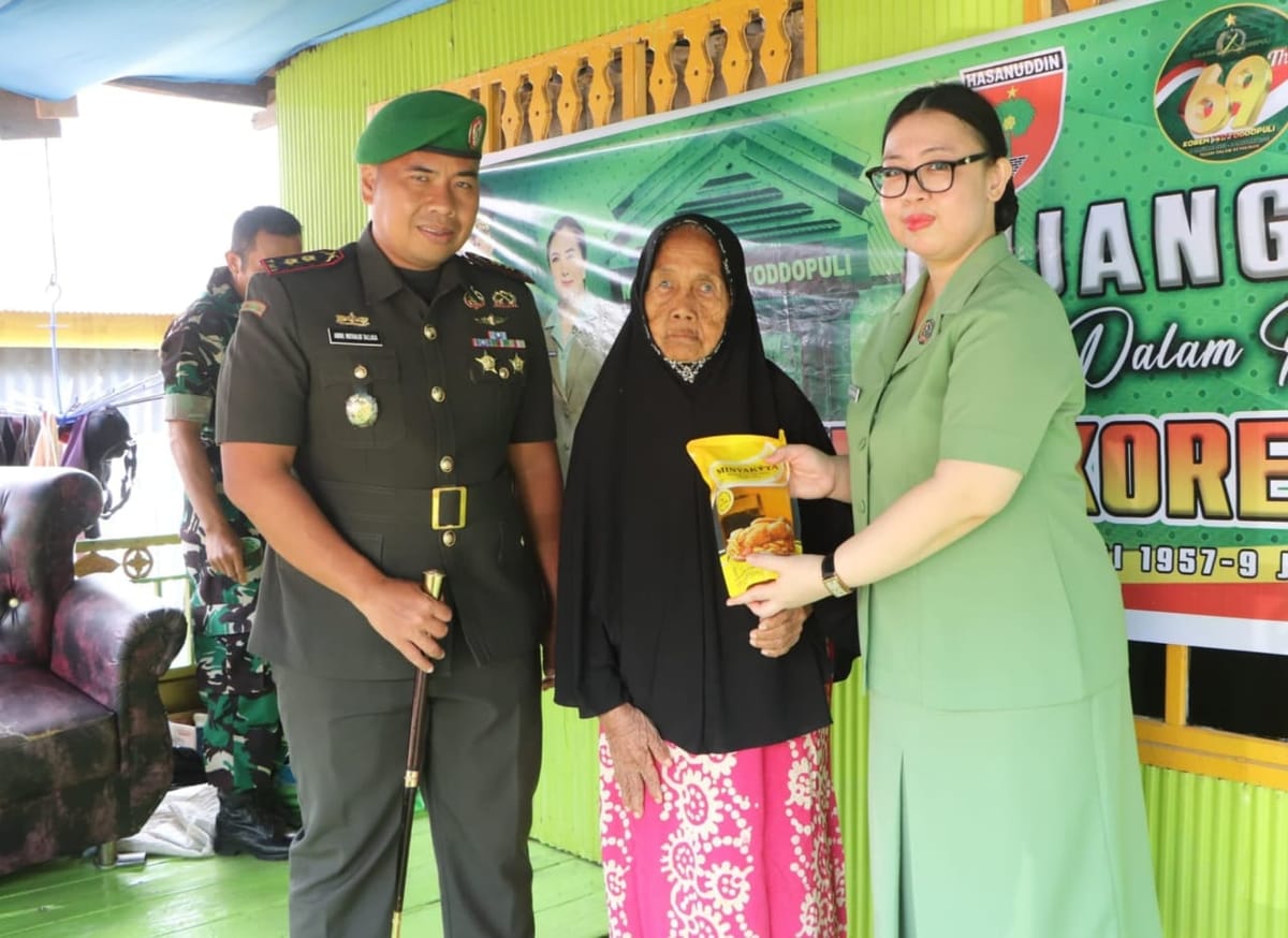 HUT ke-69 Korem 141/ Toddopuli, Dandim 1425 Jeneponto Anjangsana Kepada Keluarga Pejuang Bangsa