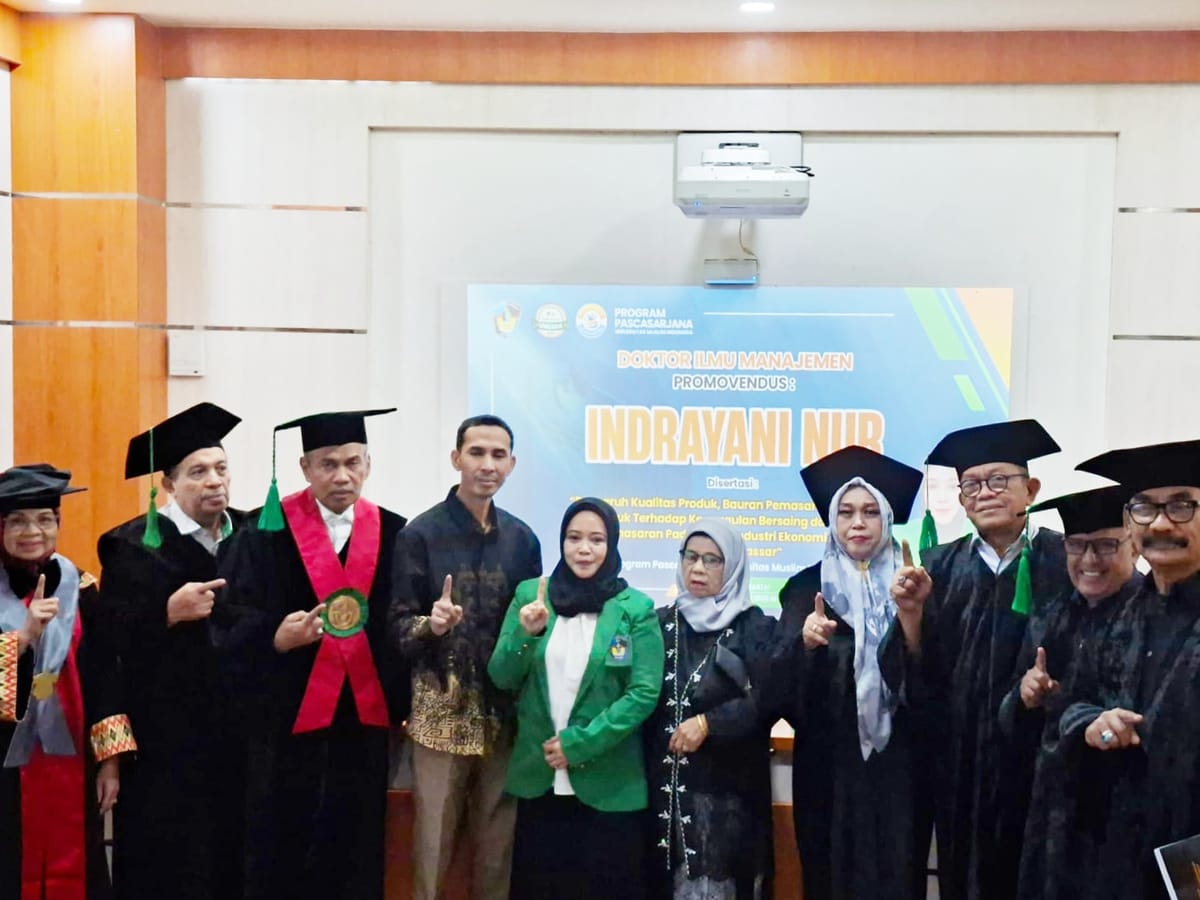 Raih Gelar Doktor Ilmu Managemen, Indrayani Nur, Berhasil Pertahankan Disertasi Soal Sektor Industri Ekonomi Kreatif di Kota Makassar