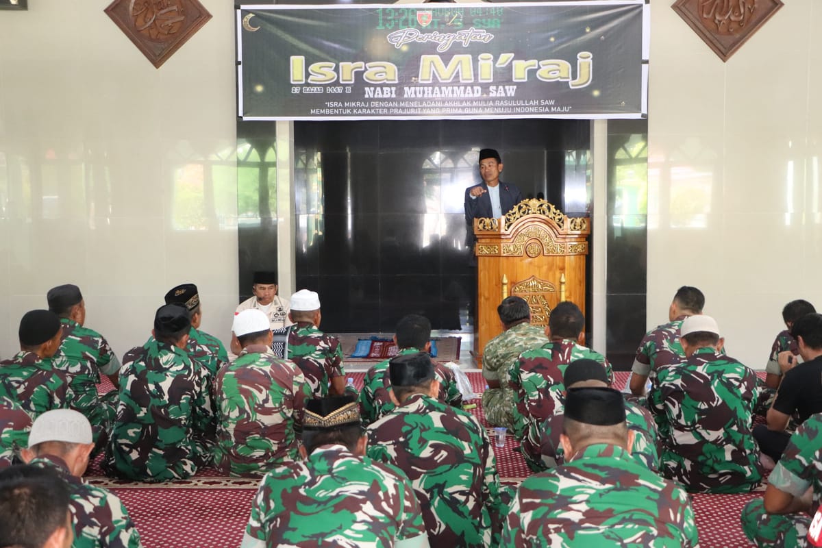 Kodim 1425/ Jeneponto Peringati Isra Mi'raj 1447 H : "Teladani Akhlak Mulia Rasullullah, Bentuk Karakter Prajurit Prima"