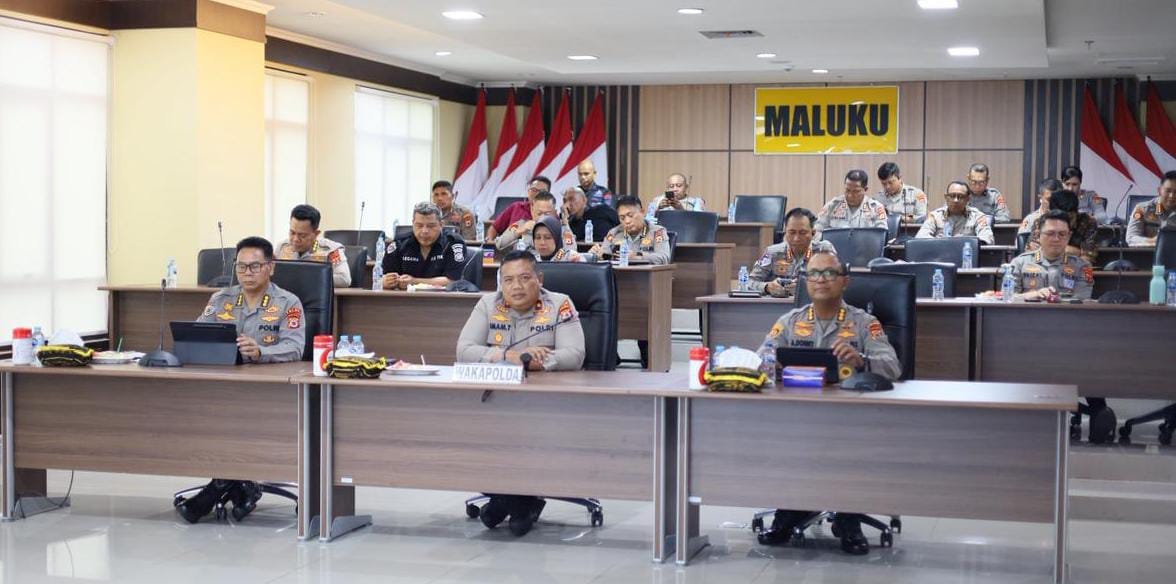 Wakapolda Maluku Ikut Vicon Analisa dan Evaluasi (Anev) OPS Lilin Bersama Mabes Polri