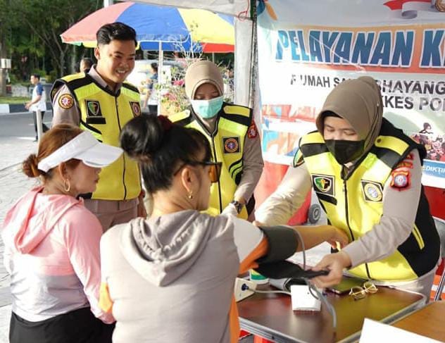 CFD Jadi Titik Layanan Kesehatan Gratis Polri untuk Warga Palangka Raya