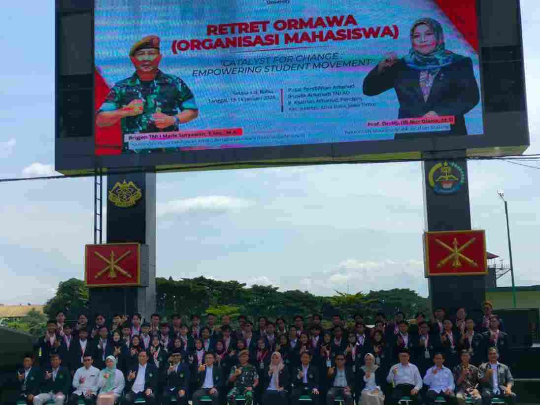 Cetak Pemimpin Masa Depan, UIN Malang Gelar Retret Ormawa 2026 Bersama Pusdik Arhanud