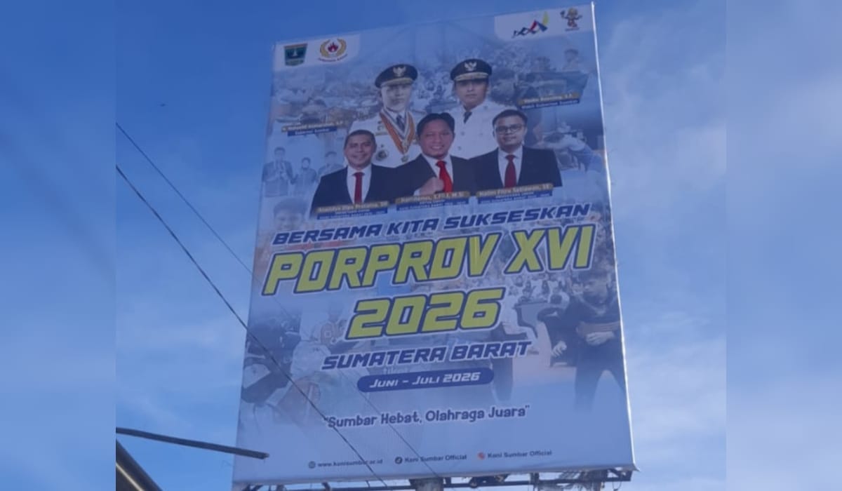 Baliho Sosialisasi Porprov Sumbar 2026 Mulai Terpasang di Sejumlah Lokasi Strategis