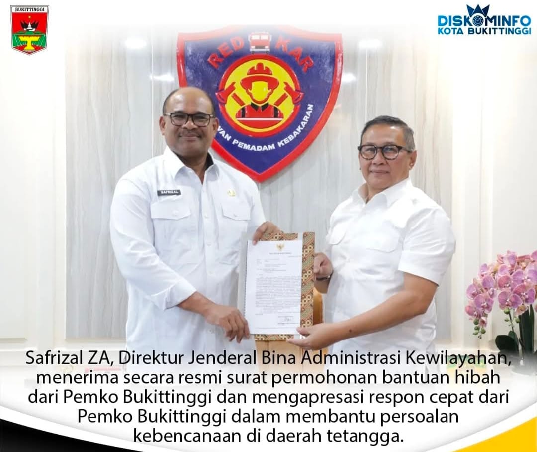 Percepat Penetapan Batas Wilayah dan SPM, Wali Kota Bukittinggi Temui Dirjen Adwil Kemendagri