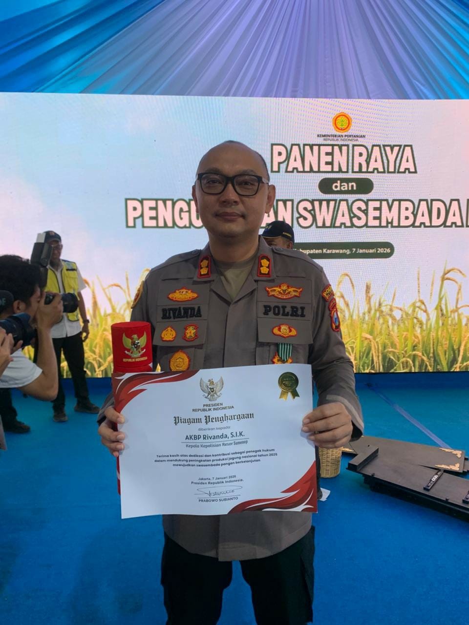 Peran Nyata Polri di Swasembada Pangan, Kapolres Sumenep Terima Apresiasi Presiden RI