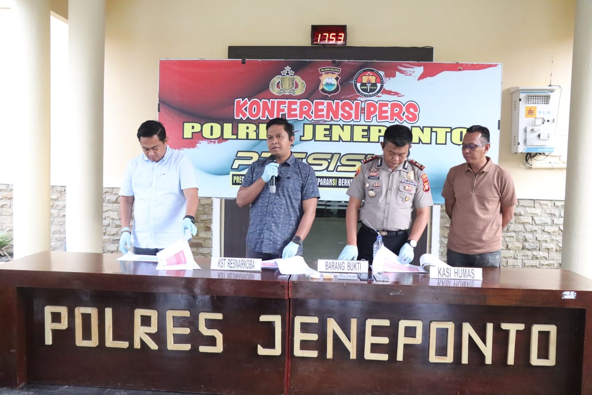 Gagalkan Peredaran Narkoba,Sat Resnarkoba Polres Jeneponto Amankan 150 Gram Sabu