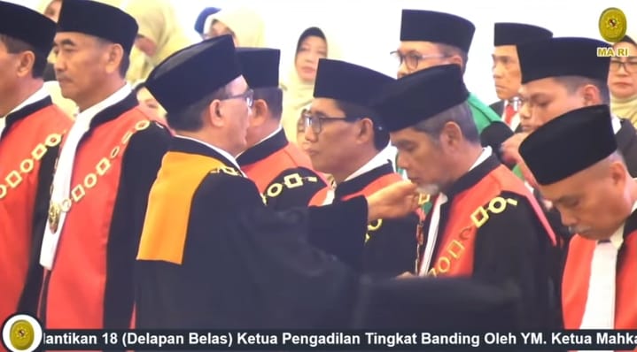 Ketua MA Sunarto Lantik Moch. Sukri, menjadi Ketua P.T Agama Bandar Lampung, Gantikan, Sahrudin Yang Pensiun