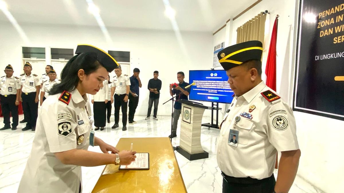 Kepala UPT Pemasyarakatan Kanwil Ditjenpas  Malut Tandatangani Pakta Integritas Menuju WBK dan WBBM