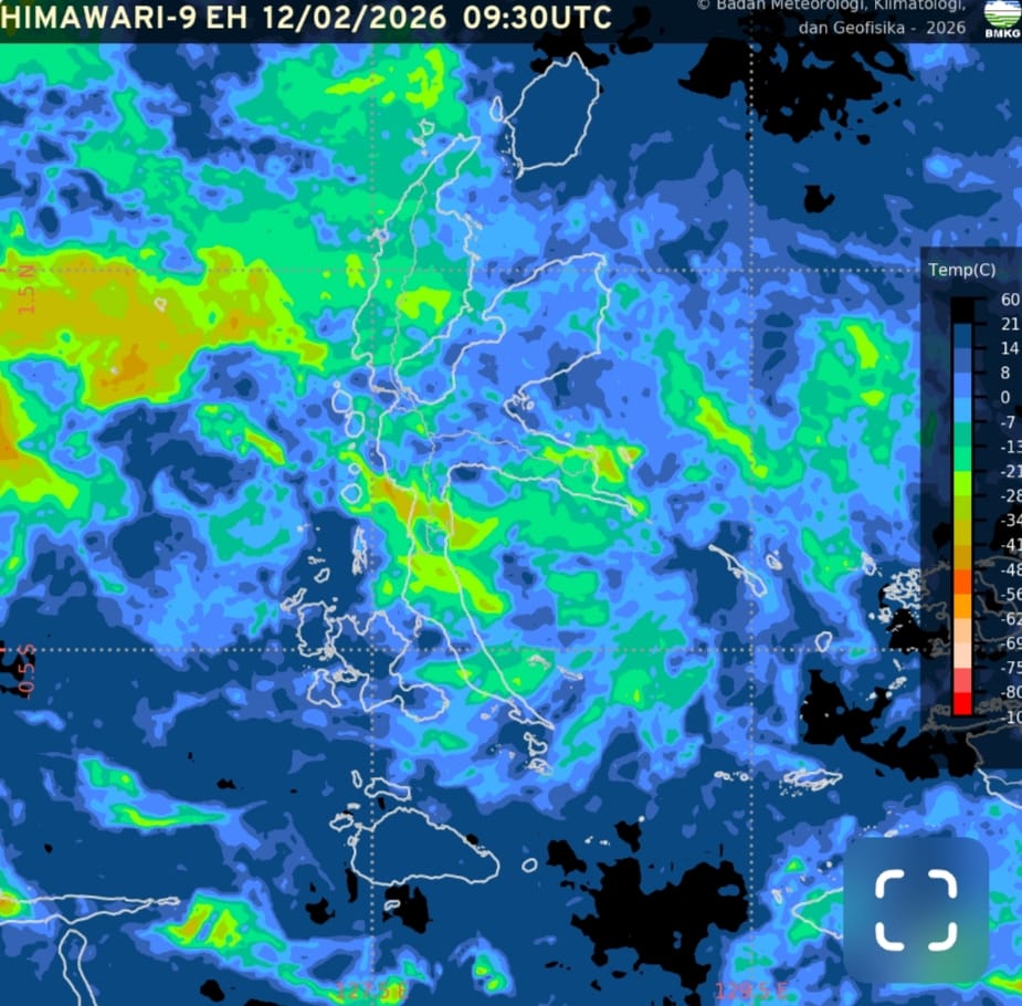 BMKG Peringatkan Wilayah Maluku Utara Masih Berpotensi Hujan dan Angin Kencang 12 - 18 Februari 2026