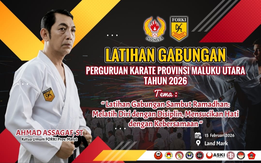 Latihan Gabungan Karate se-Malut dan Bakti Sosial, FORKI Sambut Ramadhan 1447 H